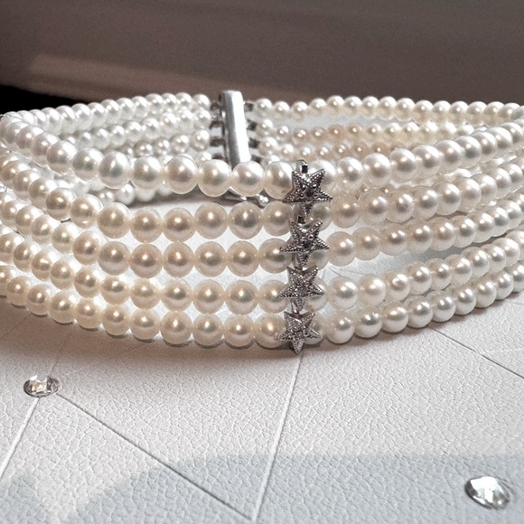 ๐ Elegant Exquisite Vintage Mark Lash Pearl, Diamond, 18K White Gold Bracelet - Picture 10 of 16
